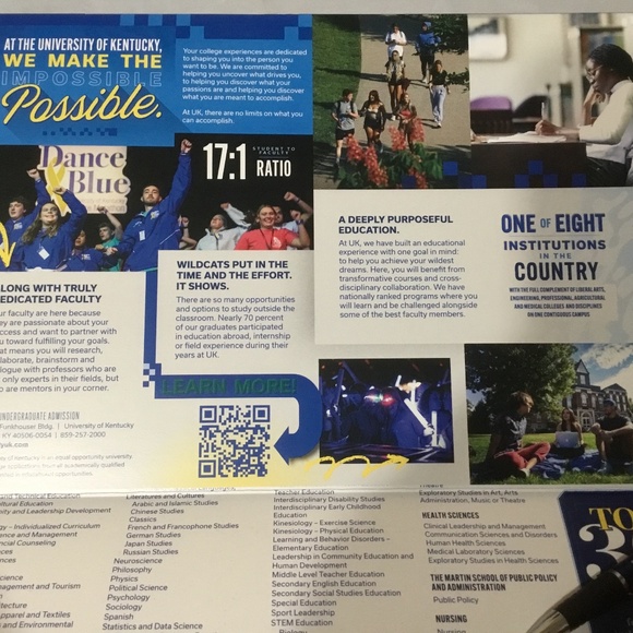 University of Kentucky Undergraduate 2025 Brochure, Ink Pen, and Stickers - Picture 6 of 6